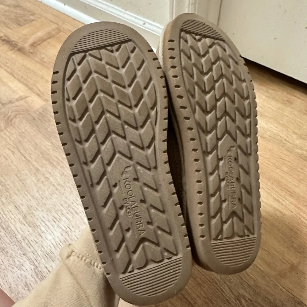 Koolaburra by UGG | Kids Burree Tan Suede Faux Fur Lined Slippers, EU 36/ US 4